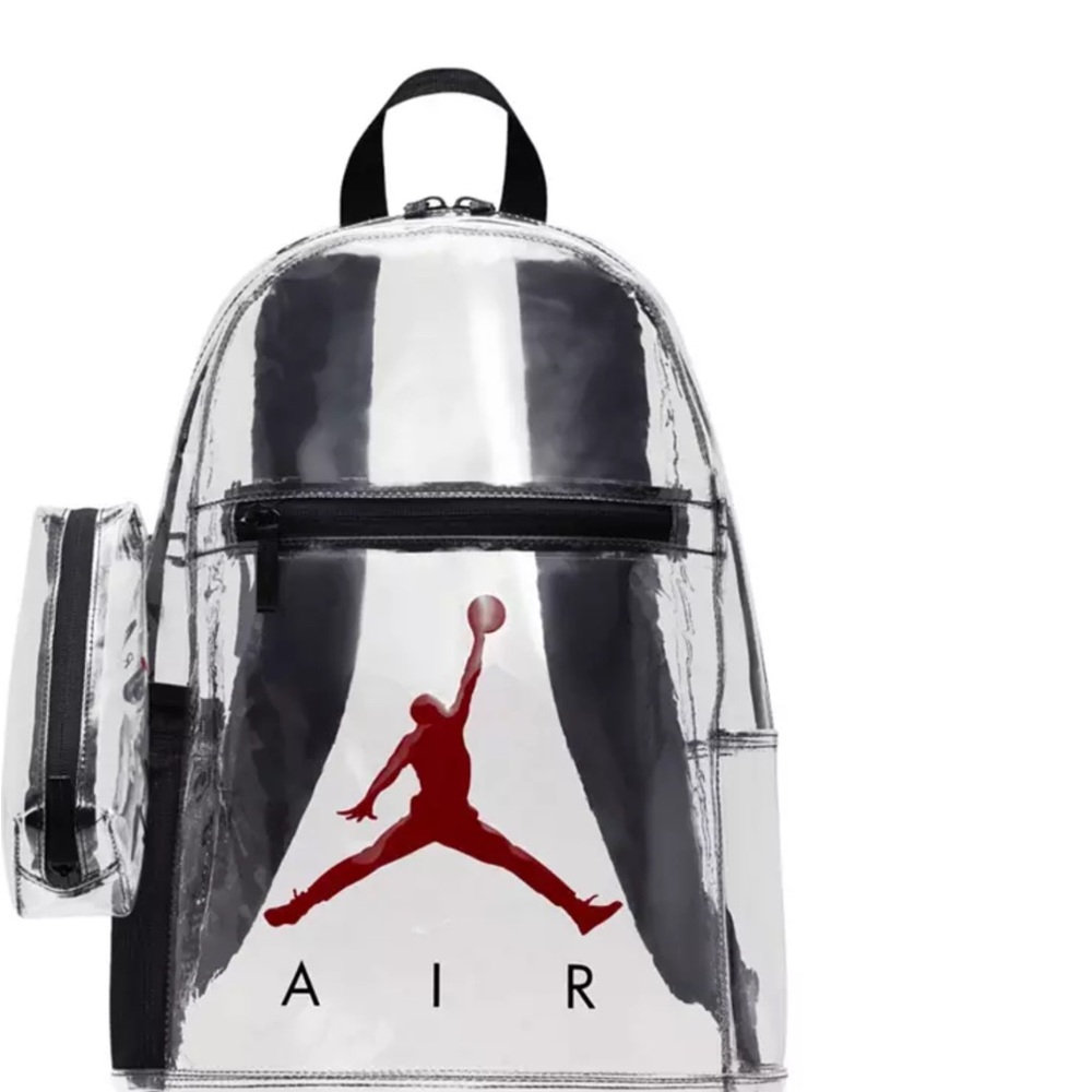 NWT Nike air Jordan Jumpman clear stadium school backpack w/ pencil case 16x18